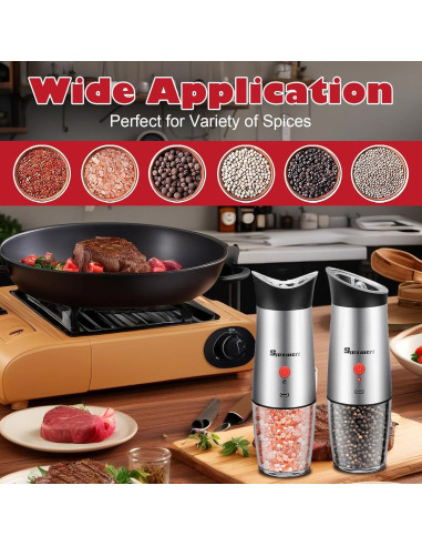 Juego de Molinillos Eléctricos de Sal y Pimienta Sjpzwcrl 200ml