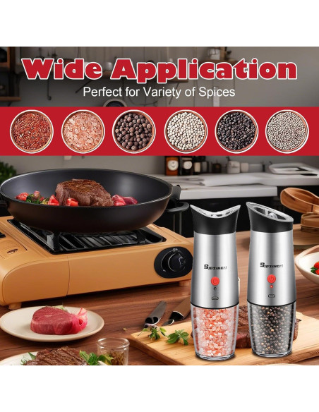 Juego de Molinillos Eléctricos de Sal y Pimienta Sjpzwcrl 200ml
