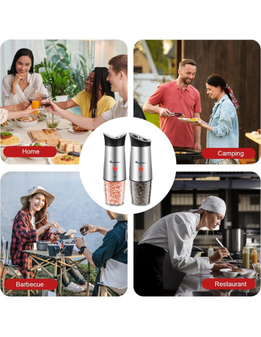 Juego de Molinillos Eléctricos de Sal y Pimienta Sjpzwcrl 200ml