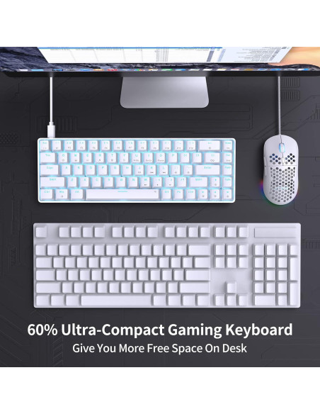 Teclado Mecánico DIERYA T68SE 68 Teclas Anti-Ghosting Blanco
