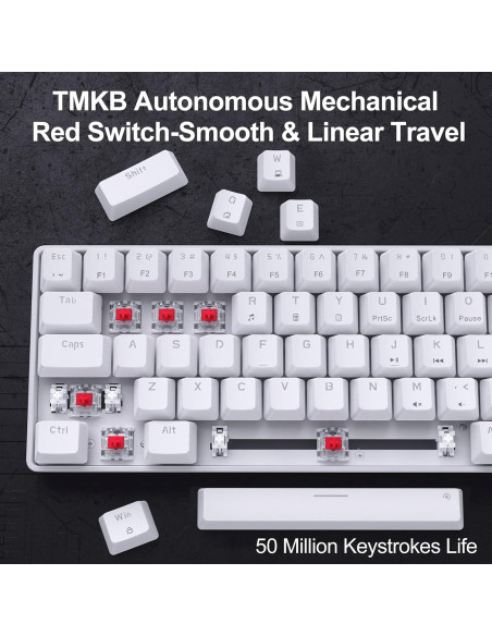 Teclado Mecánico DIERYA T68SE 68 Teclas Anti-Ghosting Blanco