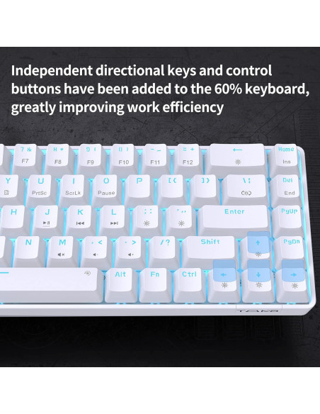 Teclado Mecánico DIERYA T68SE 68 Teclas Anti-Ghosting Blanco