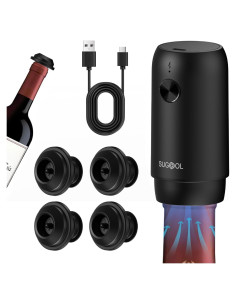Bomba de Vino Eléctrica SUGOOL con 4 Tapones Reutilizables