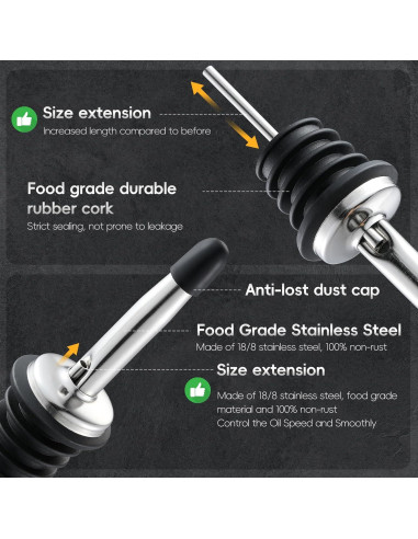 Vertedores de Licor AOZITA 12 Pack Acero Inoxidable 29.57ml