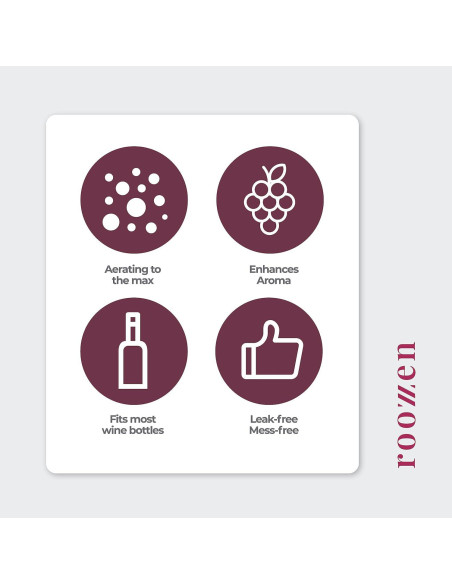 Aerador de Vino Roozzen con Vertedor Sin Derrames - 136g