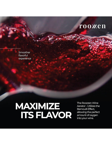 Aerador de Vino Roozzen con Vertedor Sin Derrames - 136g