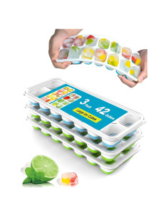 Bandejas de Hielo DclobTop - Paquete de 3 Silicona 42 Cubos