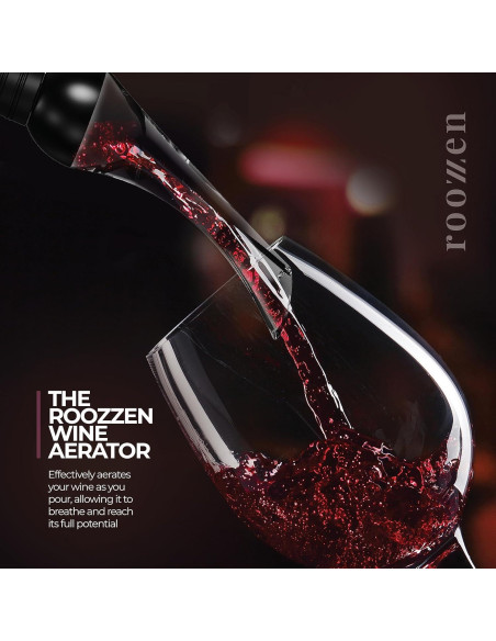 Aerador de Vino Roozzen con Vertedor Sin Derrames - 136g