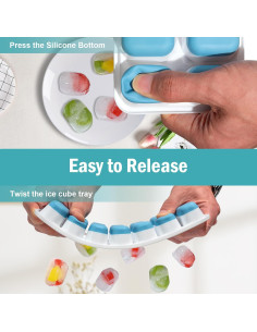 Bandejas de Hielo DclobTop - Paquete de 3 Silicona 42 Cubos 2