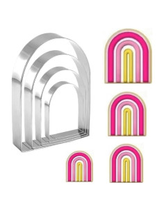 Juego de Cortadores de Galletas Arqueados ANCKNE 4 Piezas Acero Inoxidable