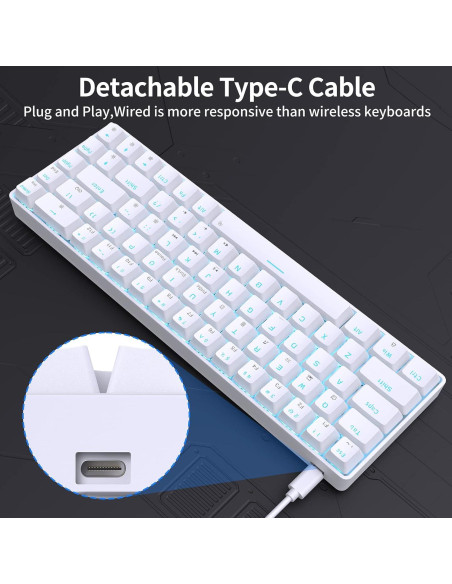 Teclado Mecánico DIERYA T68SE 68 Teclas Anti-Ghosting Blanco