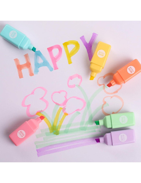 Marcadores Resaltadores SunAngel Conejo 6 Piezas Punta Cincel