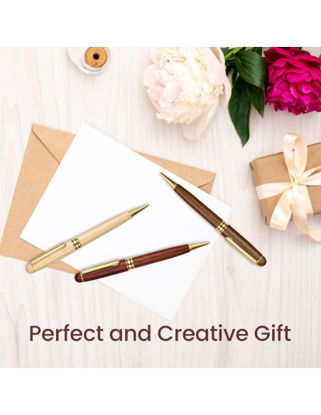 Set de 3 Bolígrafos de Madera Cambond con Recambios Tinta Negra Set de 3 Bolígrafos de Madera Cambond con Recambios Tinta Negra