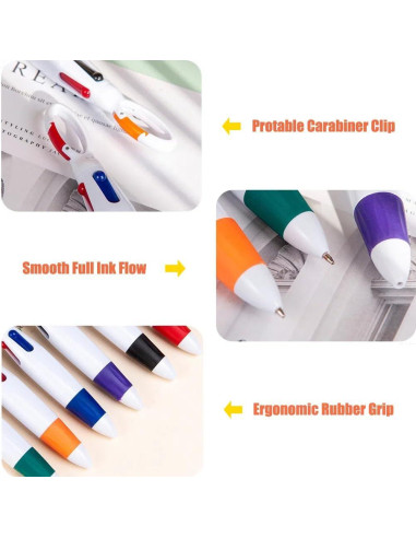 Paquete de 30 bolígrafos retráctiles Abgream 1.0mm multicolores