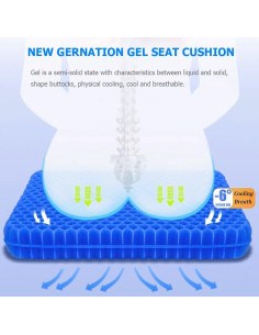 Cojín de Asiento de Gel Helishy 40x35cm Antideslizante 2