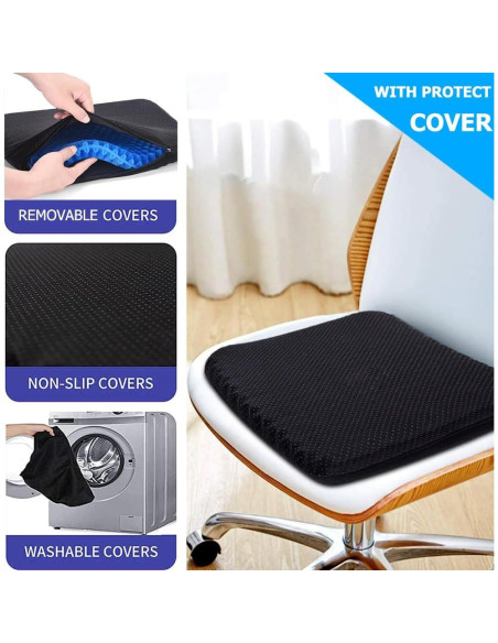 Cojín de Asiento de Gel Helishy 40x35cm Antideslizante