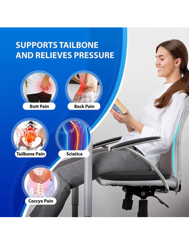 Cojín de Asiento de Gel Helishy 40x35cm Antideslizante