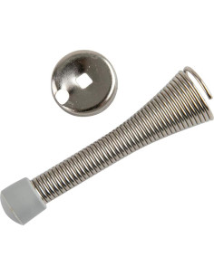 Tope de puerta de resorte Amazon Basics, níquel cepillado, 12 unidades 2