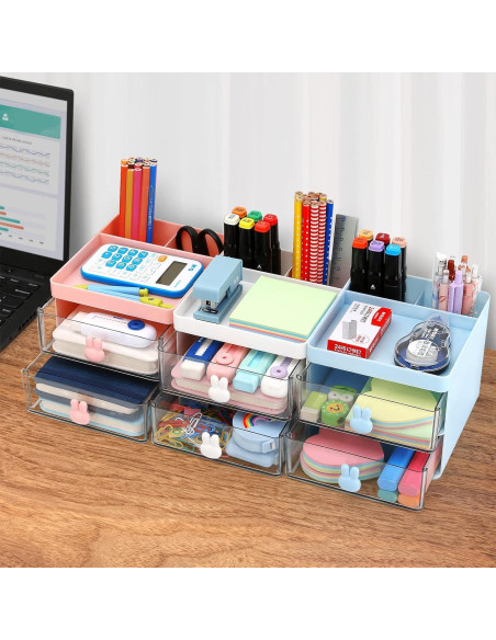 Organizador de Escritorio LETURE Blanco con Cajones 13x15x11.5 cm