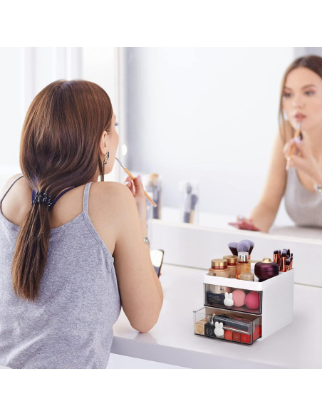 Organizador de Escritorio LETURE Blanco con Cajones 13x15x11.5 cm