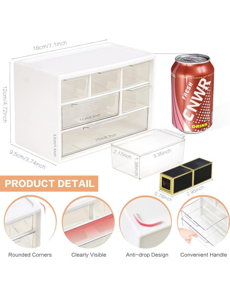Organizador de Escritorio FODIENS Mini 6 Cajones Blanco