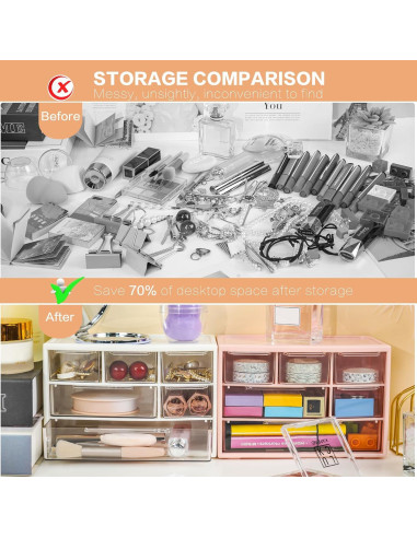 Organizador de Escritorio FODIENS Mini 6 Cajones Blanco