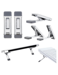 Soporte de Laptop Mini AOZUO Plata Plegable 3 Niveles Ajustables