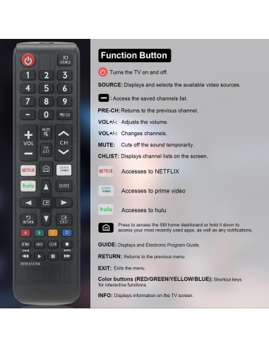 Control Remoto Universal Samsung BN59-01315A para Televisores