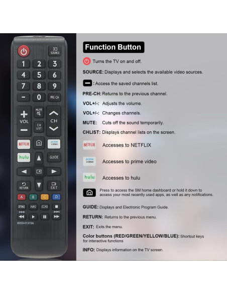 Control Remoto Universal Samsung BN59-01315A para Televisores