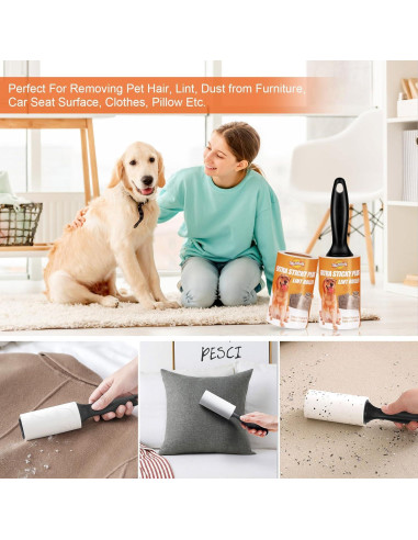 Rodillo de Pelusa WulaWindy 240 Hojas para Pelo de Mascotas