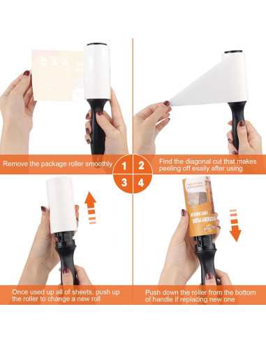 Rodillo de Pelusa WulaWindy 240 Hojas para Pelo de Mascotas