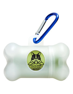 Dispensador de bolsas de caca para perros Pogi con clip y 15 bolsas