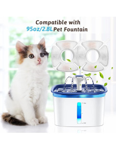 24 Filtros de Reemplazo Porens para Fuente de Agua para Gatos 2.8L 2