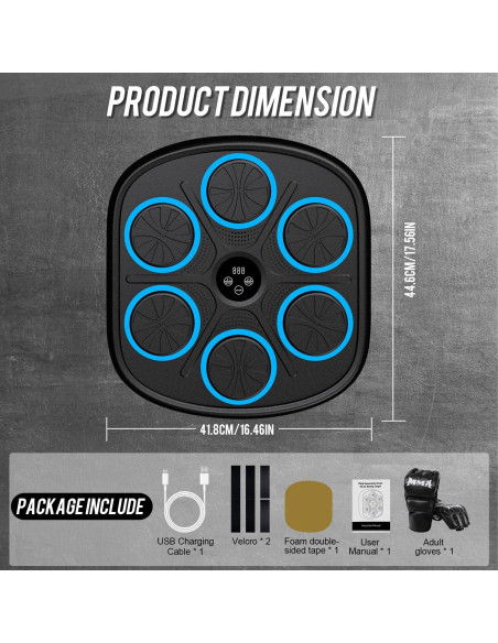 Máquina de Boxeo Musical BIRDDIE MB2829 con Guantes
