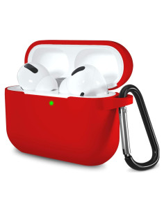 Funda de Silicona Lerobo para AirPods Pro - Rojo, Protección Completa