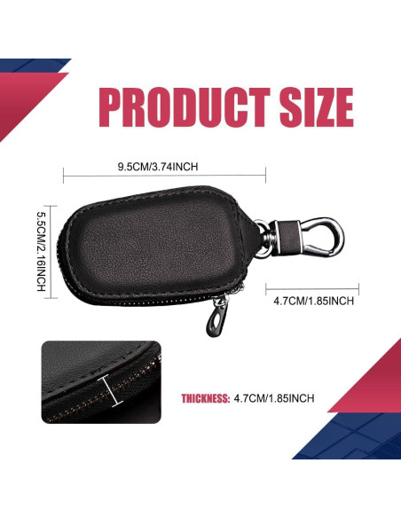 Funda de Llave de Coche DWARFOO Universal de Cuero Negro