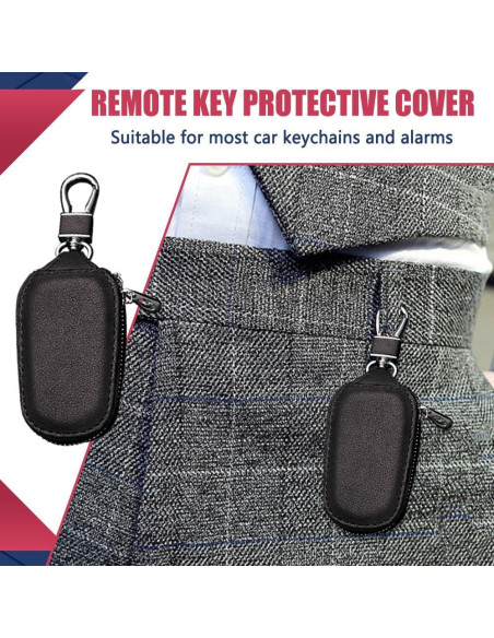 Funda de Llave de Coche DWARFOO Universal de Cuero Negro