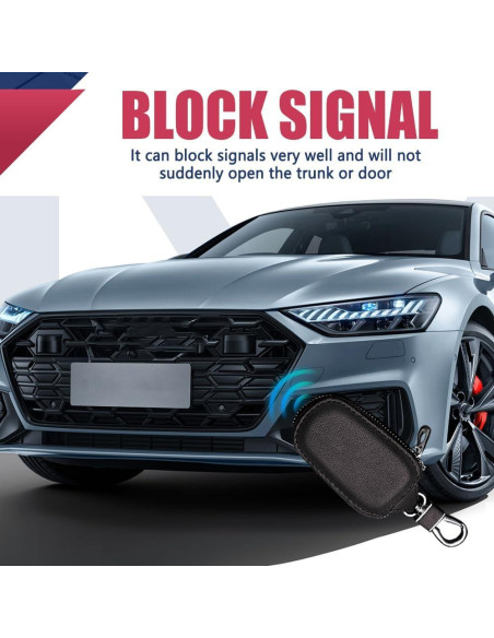 Funda de Llave de Coche DWARFOO Universal de Cuero Negro