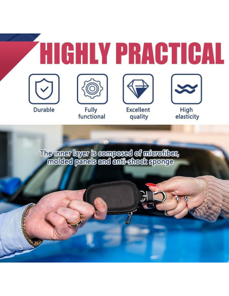 Funda de Llave de Coche DWARFOO Universal de Cuero Negro