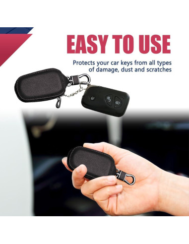 Funda de Llave de Coche DWARFOO Universal de Cuero Negro