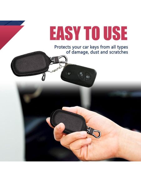 Funda de Llave de Coche DWARFOO Universal de Cuero Negro