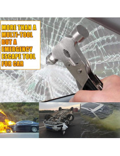 Martillo de Seguridad SMOSUN 12 en 1 para Automóvil - Acero Inoxidable 2