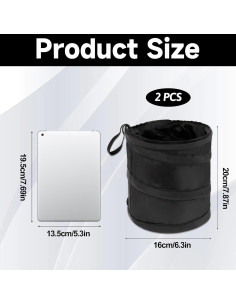 Basurero Plegable para Coche DIVINA VITAE 2 Pcs Negro 2