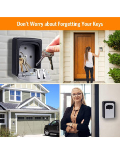 Caja de Llave de Combinación Fayleeko Gris para 5 Llaves 2