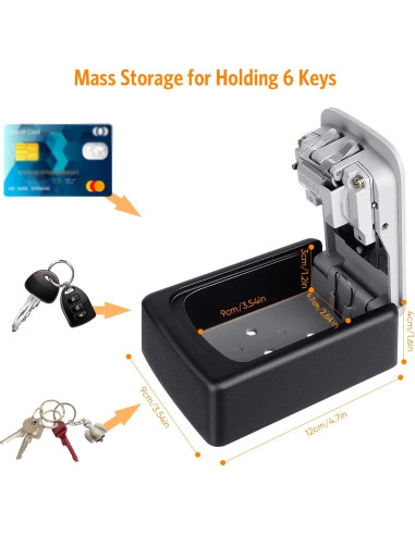 Caja de Llave de Combinación Fayleeko Gris para 5 Llaves