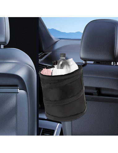 Basurero Plegable para Coche DIVINA VITAE 2 Pcs Negro