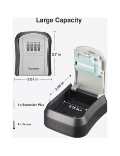 Caja de Llaves Montada en la Pared Puroma con Combinación 4 Dígitos 2