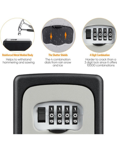 Caja de Llave de Combinación Fayleeko Gris para 5 Llaves