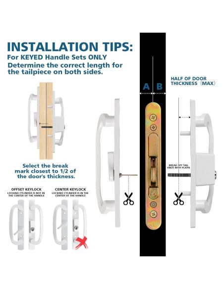 Juego de Manijas para Puertas Corredizas Zinkitool Blanco