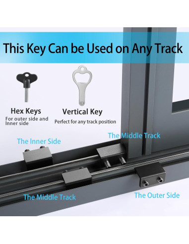 Cerraduras de Ventana ZRFCXE - Paquete de 4, Seguridad Ajustable